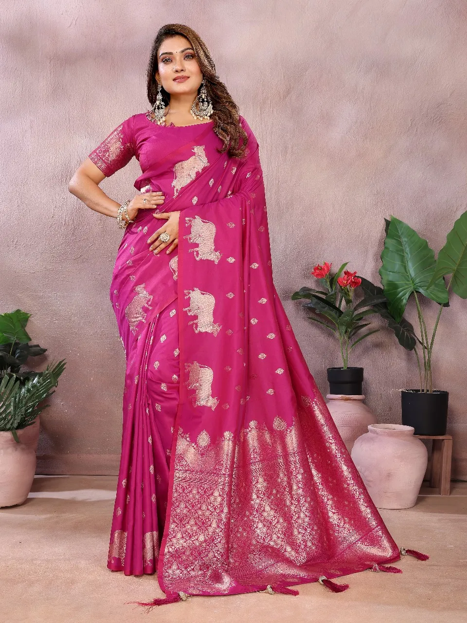 Buy Summer Special Pure Banarasi Silk Premium Saree in Surat - Reseller Bazzar